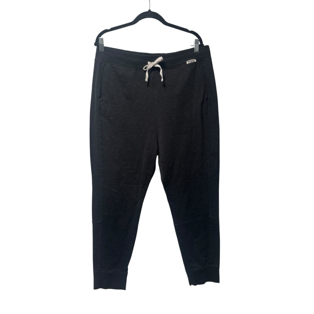 Victoria’s Secret PINK Black Jogger Sweatpants Logo Cuff Size Large